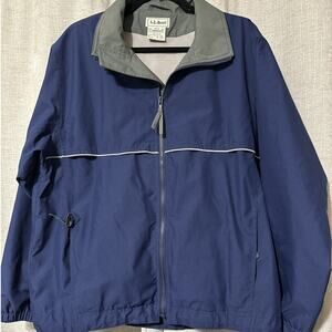 L.L. Bean Waterproof Windbreaker Goretex Blue Jacket Mens M Vintage 80s 90s